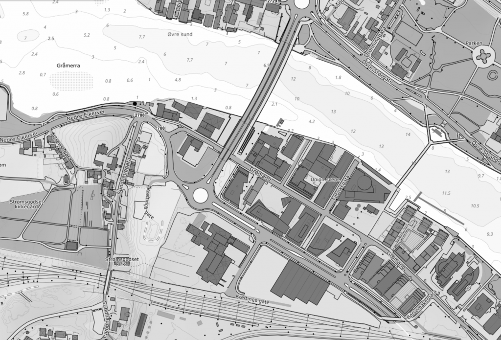 Kart Universitet Sørøst-Norge, Drammen